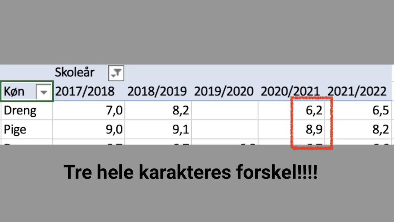 Screenshot fra officielle tal