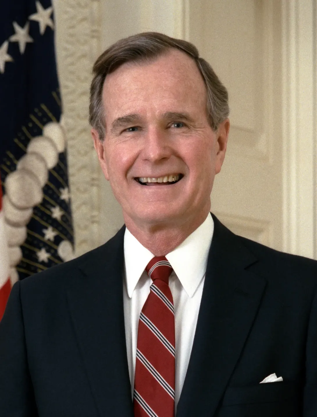 George H. W. Bush på sit officielle præsidentportræt fra 1989.